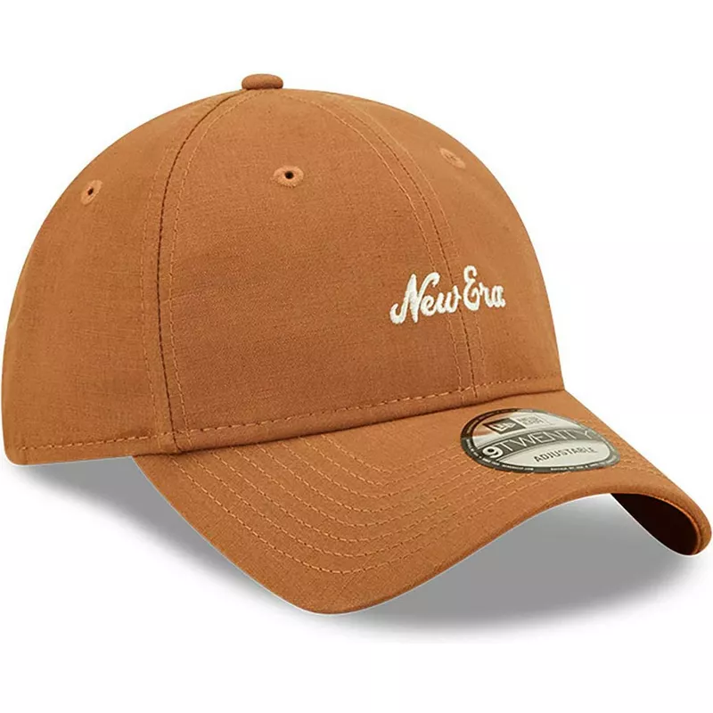 new-era-curved-brim-9twenty-linen-brown-adjustable-cap