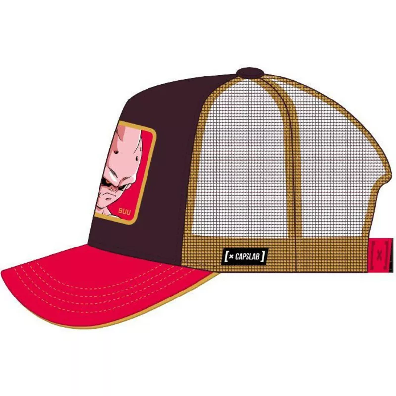 capslab-kid-buu-kid2-dragon-ball-brown-and-red-trucker-hat
