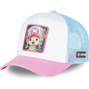 capslab-tony-tony-chopper-cho4-one-piece-white-pink-and-blue-trucker-hat