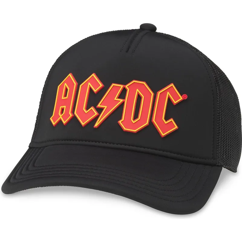 American Needle AC/DC Riptide Valin Black Snapback Trucker Hat ...