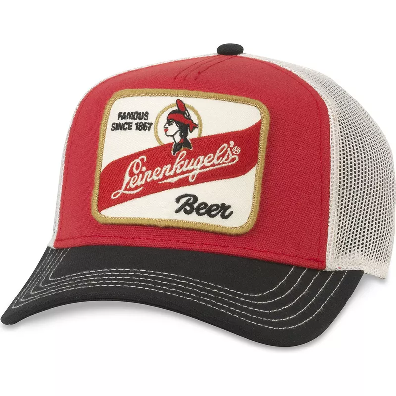 american-needle-leinenkugel-s-beer-valin-red-white-and-black-snapback-trucker-hat