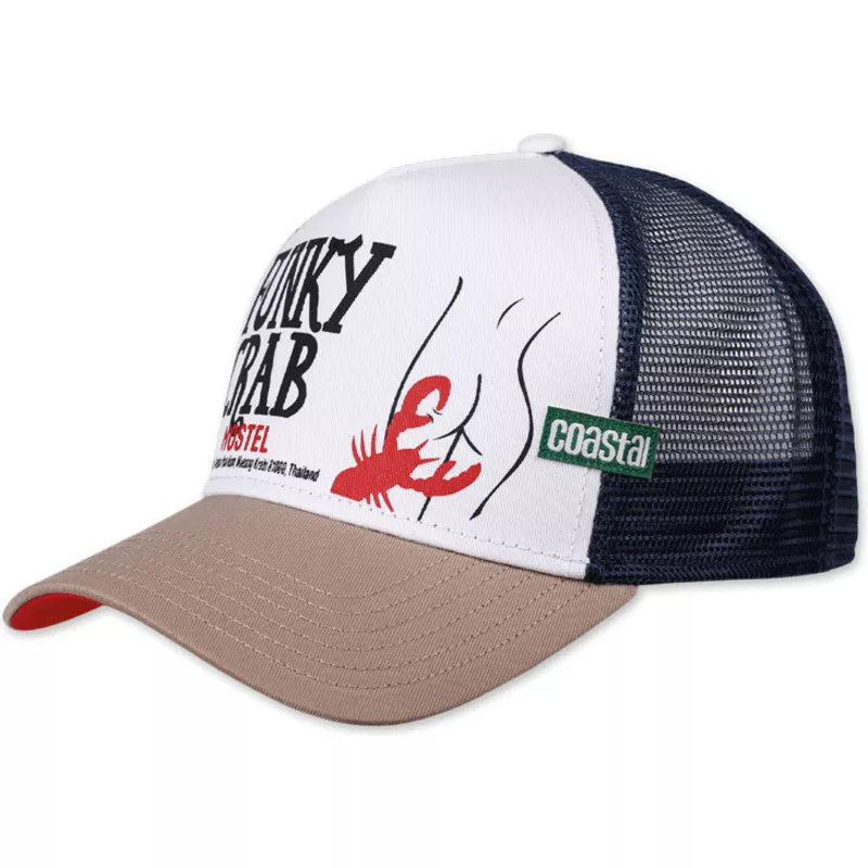 coastal-funky-crab-hostel-hft-white-and-brown-trucker-hat