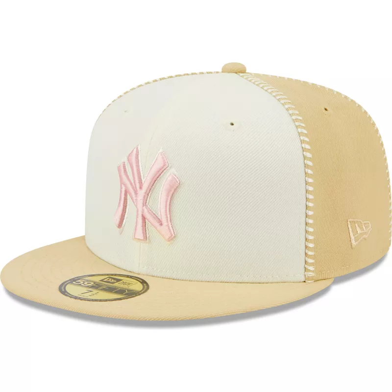 New Era Flat Brim Pink Logo 59FIFTY Seam Stitch New York Yankees MLB ...