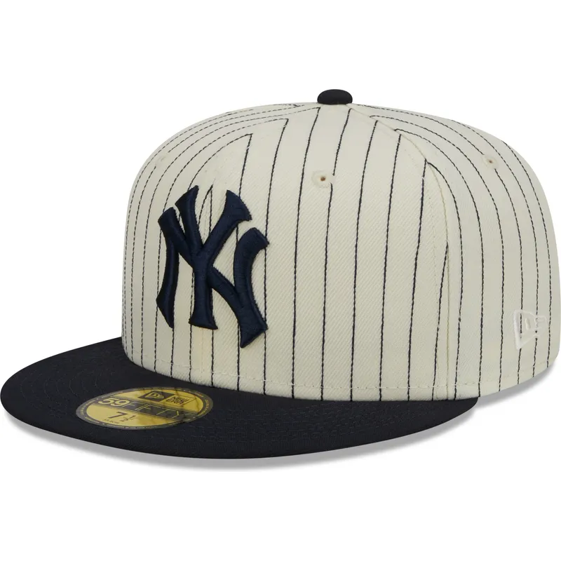 Men's New York Yankees Fitted Baseball Cap - All Black, Flat Brim, Multi-Size