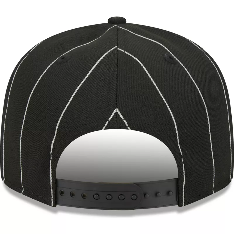 new-era-flat-brim-9fifty-pinstripe-visor-clip-chicago-white-sox-mlb-black-snapback-cap
