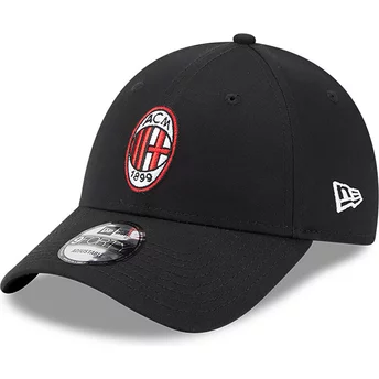 New Era Curved Brim 9FORTY Core AC Milan Serie A Black Adjustable Cap