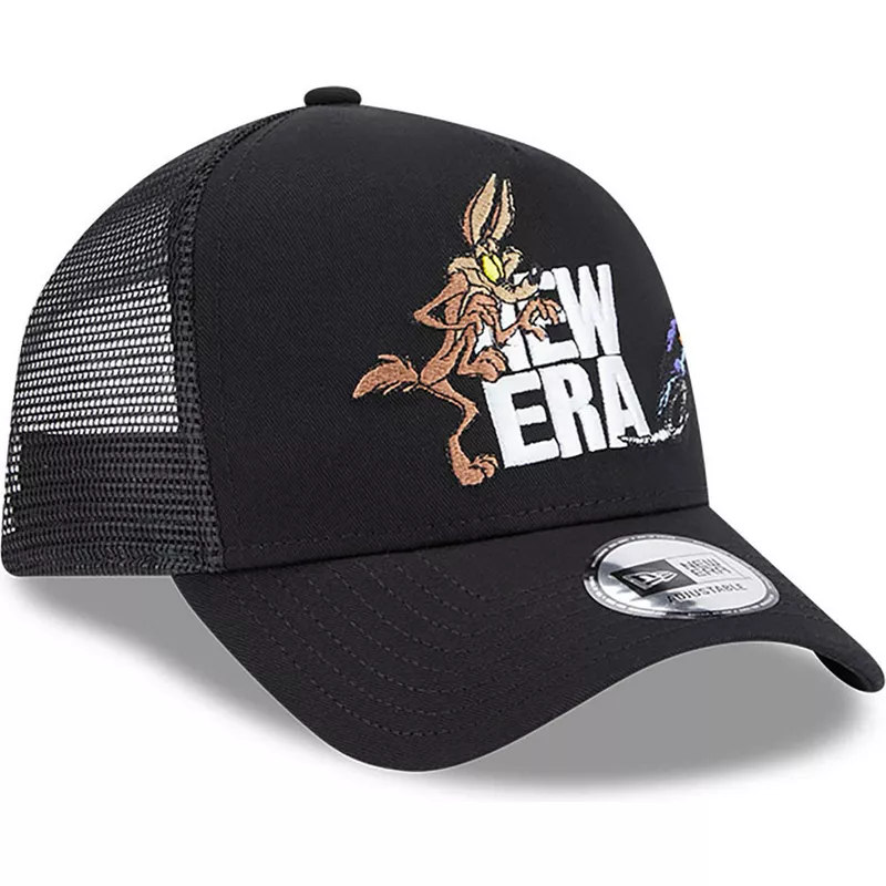 new-era-road-runner-a-frame-looney-tunes-black-trucker-hat