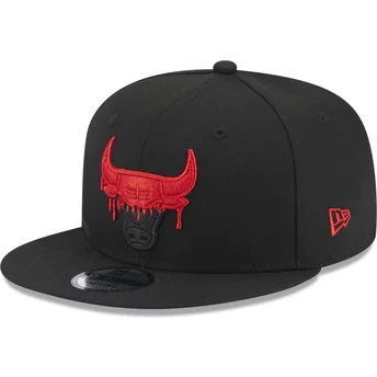 New Era Flat Brim 9FIFTY Team Drip Chicago Bulls NBA Black Snapback Cap