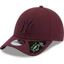 new-era-curved-brim-maroon-logo-9forty-repreve-new-york-yankees-mlb-maroon-adjustable-cap