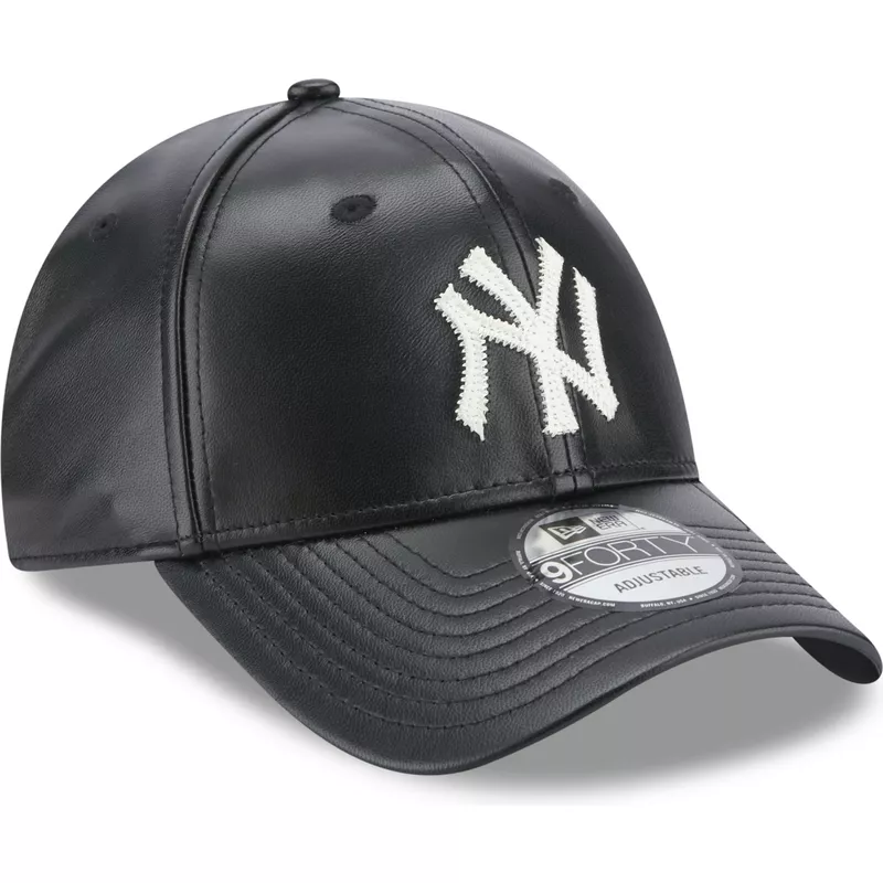 new-era-curved-brim-9forty-leather-new-york-yankees-mlb-black-adjustable-cap