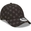 new-era-curved-brim-9forty-monogram-new-york-yankees-mlb-black-adjustable-cap