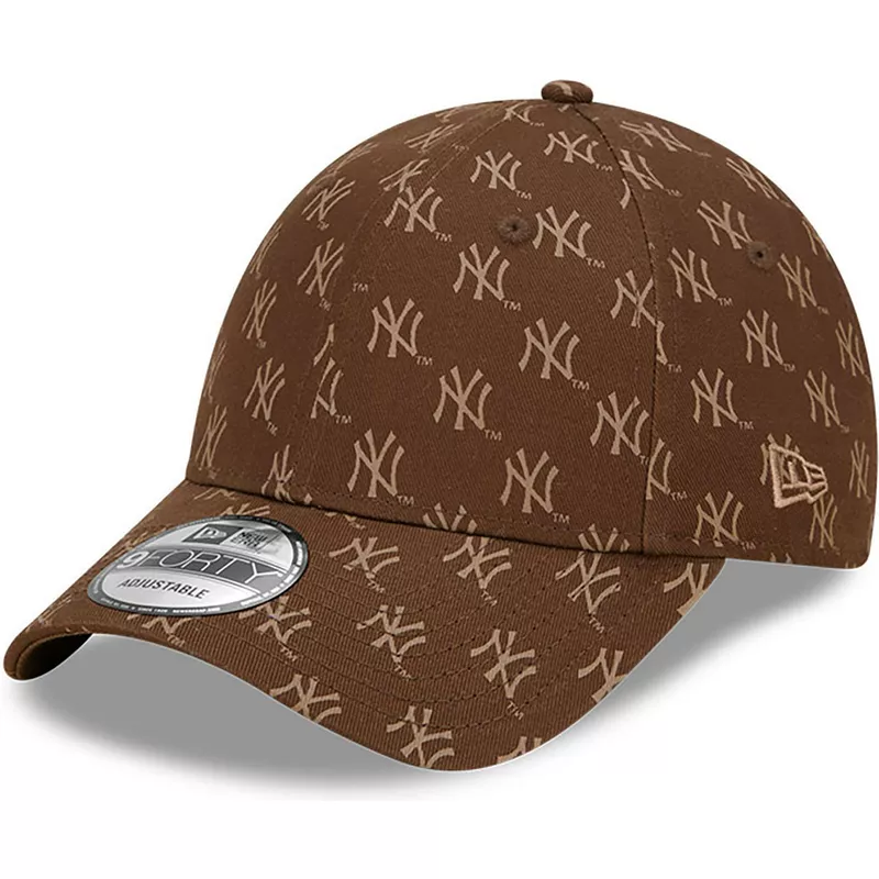 new-era-curved-brim-9forty-monogram-new-york-yankees-mlb-brown-adjustable-cap