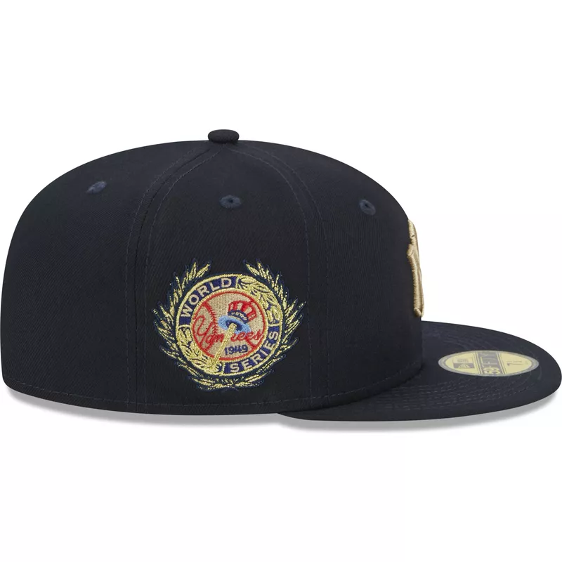 new-era-flat-brim-59fifty-laurel-sidepatch-new-york-yankees-mlb-navy-blue-fitted-cap