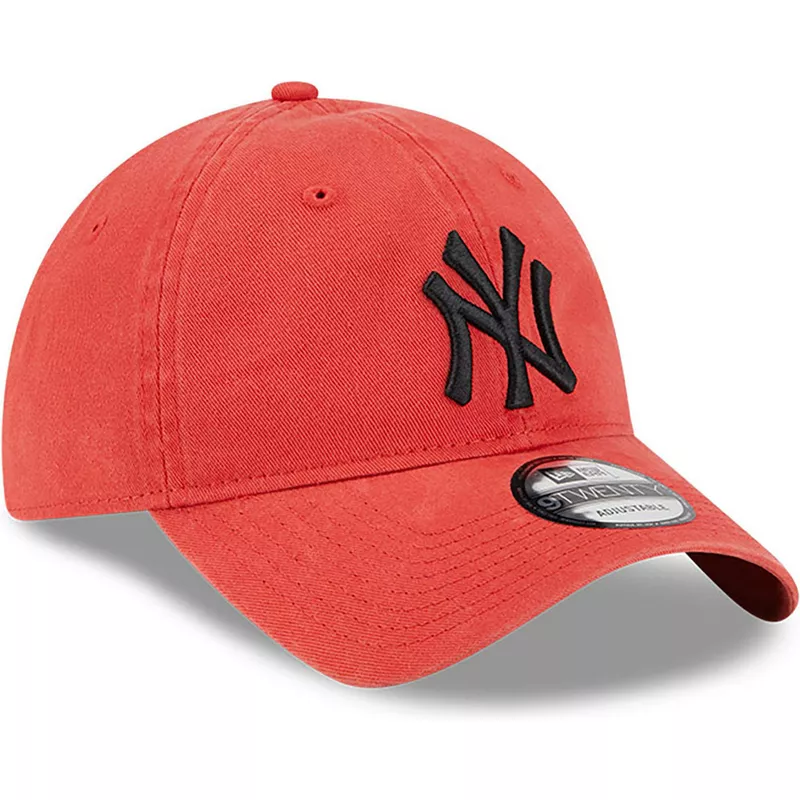 new-era-curved-brim-black-logo-9twenty-league-essential-new-york-yankees-mlb-red-adjustable-cap