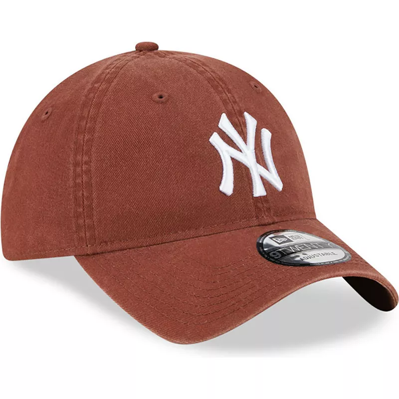 new-era-curved-brim-9twenty-league-essential-new-york-yankees-mlb-brown-adjustable-cap