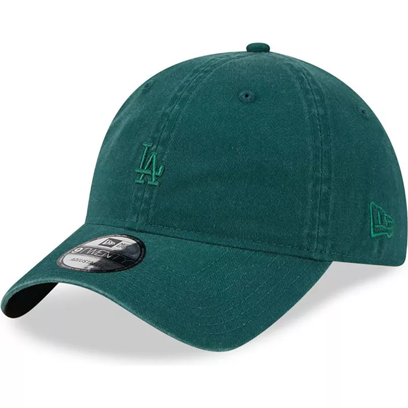 new-era-curved-brim-green-logo-9twenty-mini-logo-los-angeles-dodgers-mlb-green-adjustable-cap