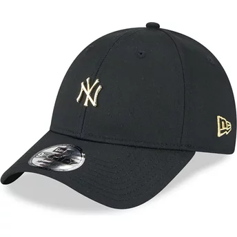 New Era Curved Brim 9FORTY Pin New York Yankees MLB Black Adjustable Cap