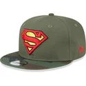 new-era-flat-brim-youth-superman-9fifty-dc-comics-green-and-camouflage-snapback-cap