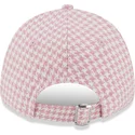 new-era-curved-brim-women-9forty-houndstooth-los-angeles-dodgers-mlb-pink-and-white-adjustable-cap