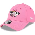 new-era-curved-brim-youth-blossom-bubbles-and-buttercup-9forty-the-powerpuff-girls-pink-adjustable-cap