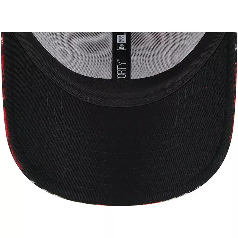 new-era-curved-brim-black-logo-9forty-check-los-angeles-dodgers-mlb-red-adjustable-cap