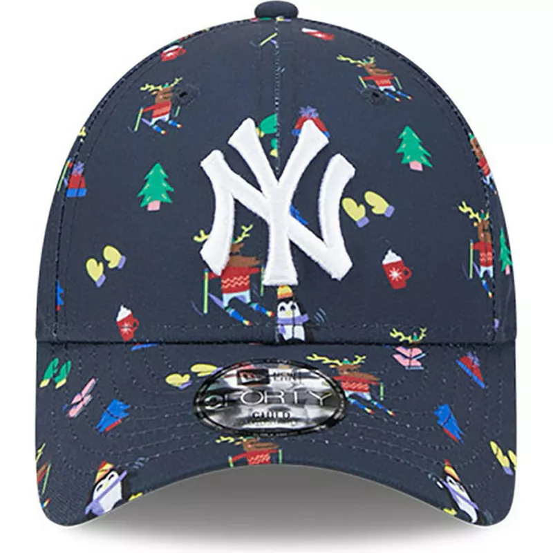 new-era-curved-brim-youth-9forty-festive-new-york-yankees-mlb-navy-blue-adjustable-cap