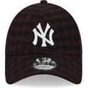 new-era-curved-brim-9forty-flannel-new-york-yankees-mlb-brown-adjustable-cap