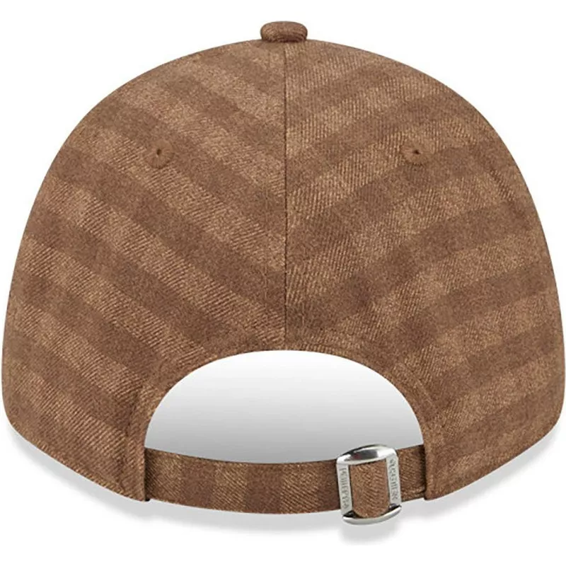 new-era-curved-brim-9forty-flannel-los-angeles-dodgers-mlb-brown-adjustable-cap