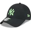new-era-curved-brim-green-logo-9forty-neon-new-york-yankees-mlb-black-adjustable-cap