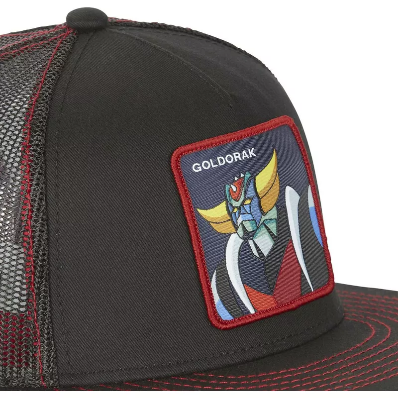 capslab-robot-grendizer-goldorak-uf1-black-flat-brim-trucker-hat