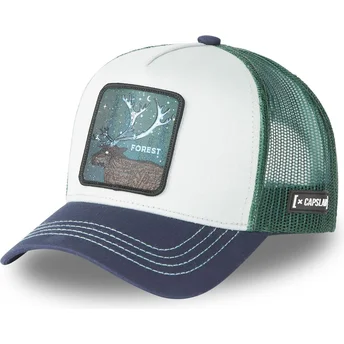 Capslab Deer Forest CAS2 FOR3 Beasts White, Green and Blue Trucker Hat