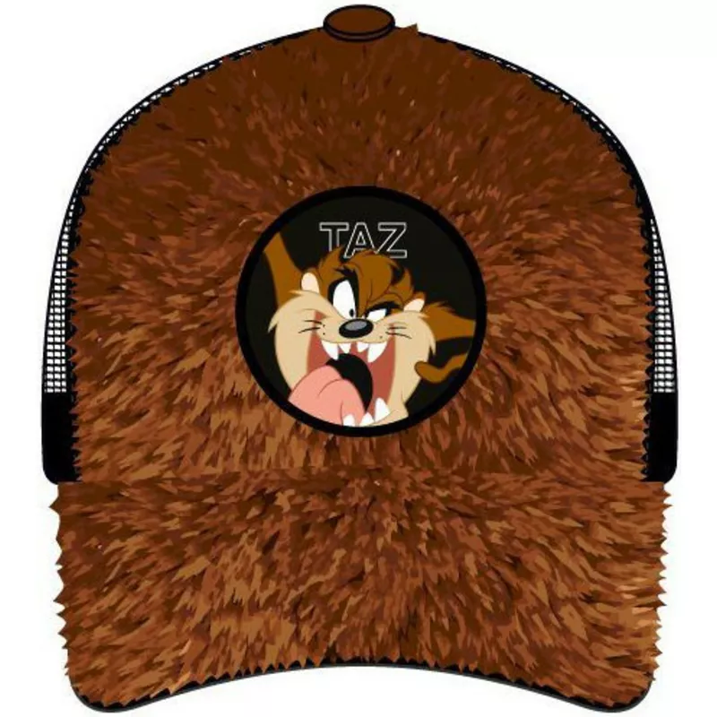 capslab-tasmanian-devil-fur1-taz1-looney-tunes-brown-and-black-trucker-hat