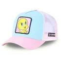 capslab-tweety-loo8-twe1-looney-tunes-blue-white-and-pink-trucker-hat