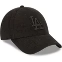 new-era-curved-brim-black-logo-9forty-towelling-los-angeles-dodgers-mlb-black-adjustable-cap