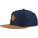 djinns-flat-brim-honey-knit-navy-blue-and-brown-snapback-cap