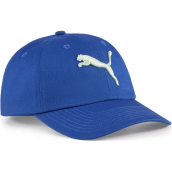 Puma Curved Brim Youth Essentials Cat Logo Blue Adjustable Cap