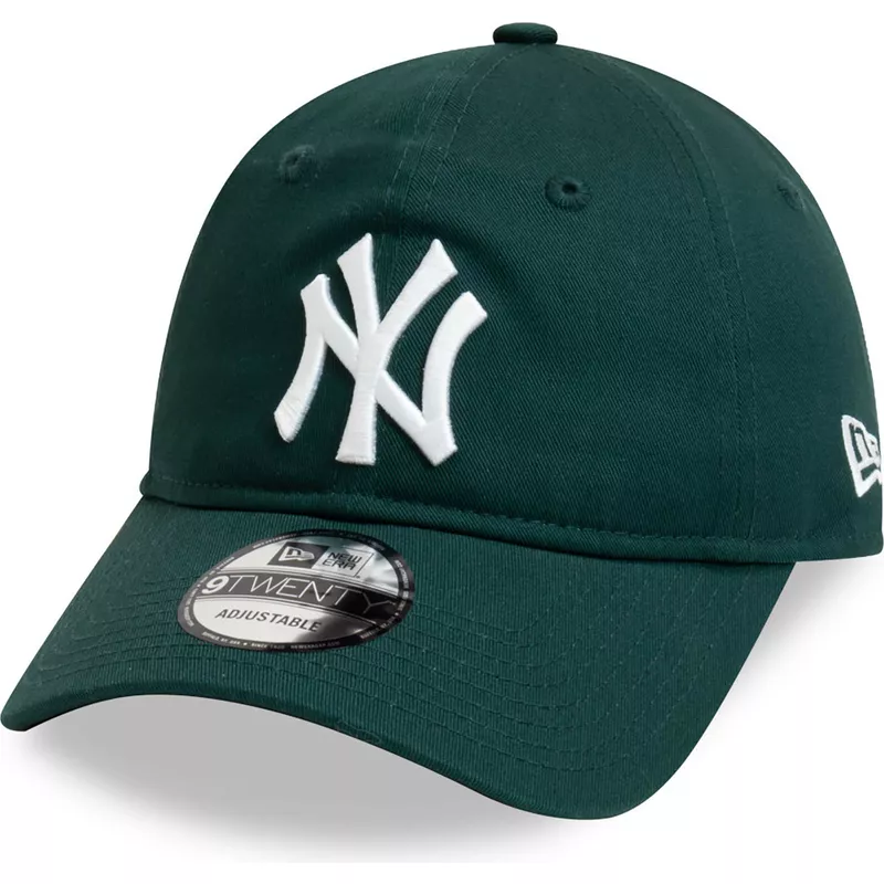 new-era-curved-brim-9twenty-league-essential-new-york-yankees-mlb-dark-green-adjustable-cap