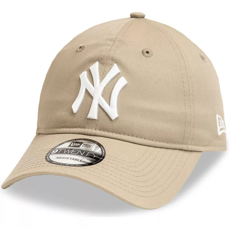 new-era-curved-brim-9twenty-league-essential-new-york-yankees-mlb-light-brown-adjustable-cap