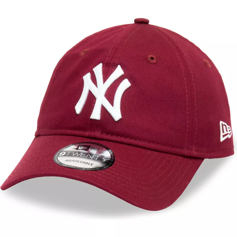 new-era-curved-brim-9twenty-league-essential-new-york-yankees-mlb-dark-red-adjustable-cap