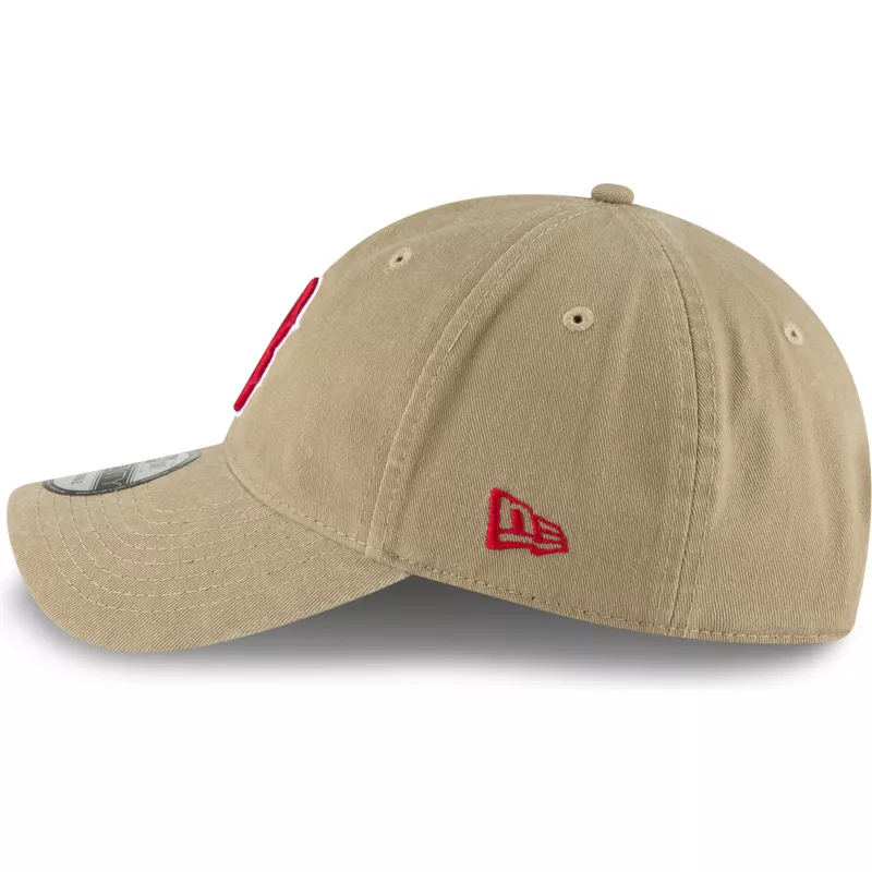 new-era-curved-brim-red-logo-9twenty-core-classic-boston-red-sox-mlb-light-brown-adjustable-cap