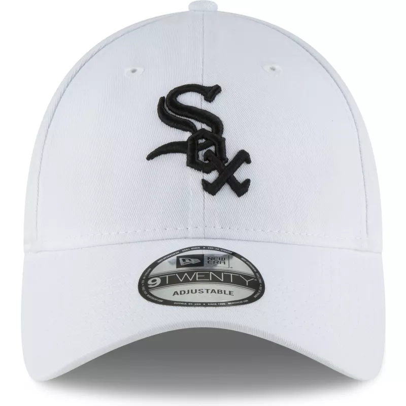 new-era-curved-brim-black-logo-9twenty-core-classic-chicago-white-sox-mlb-white-adjustable-cap