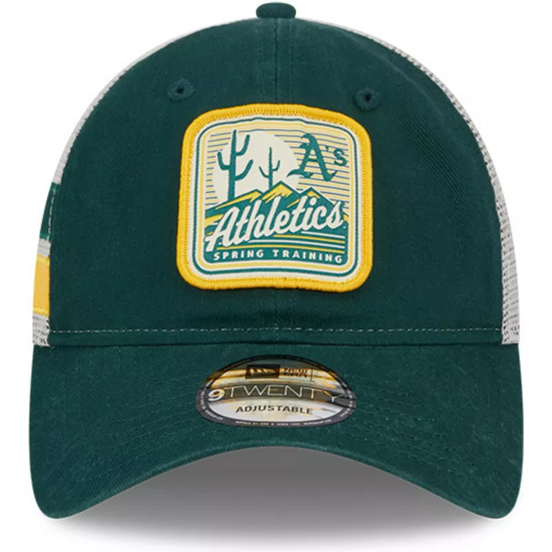 new-era-9twenty-stripe-oakland-athletics-mlb-green-and-white-trucker-hat