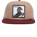 goorin-bros-flat-brim-horse-stallion-free-rider-the-farm-flats-brown-and-red-snapback-cap