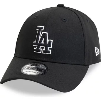 New Era Curved Brim 9FORTY Pop Outline Los Angeles Dodgers MLB Black Adjustable Cap