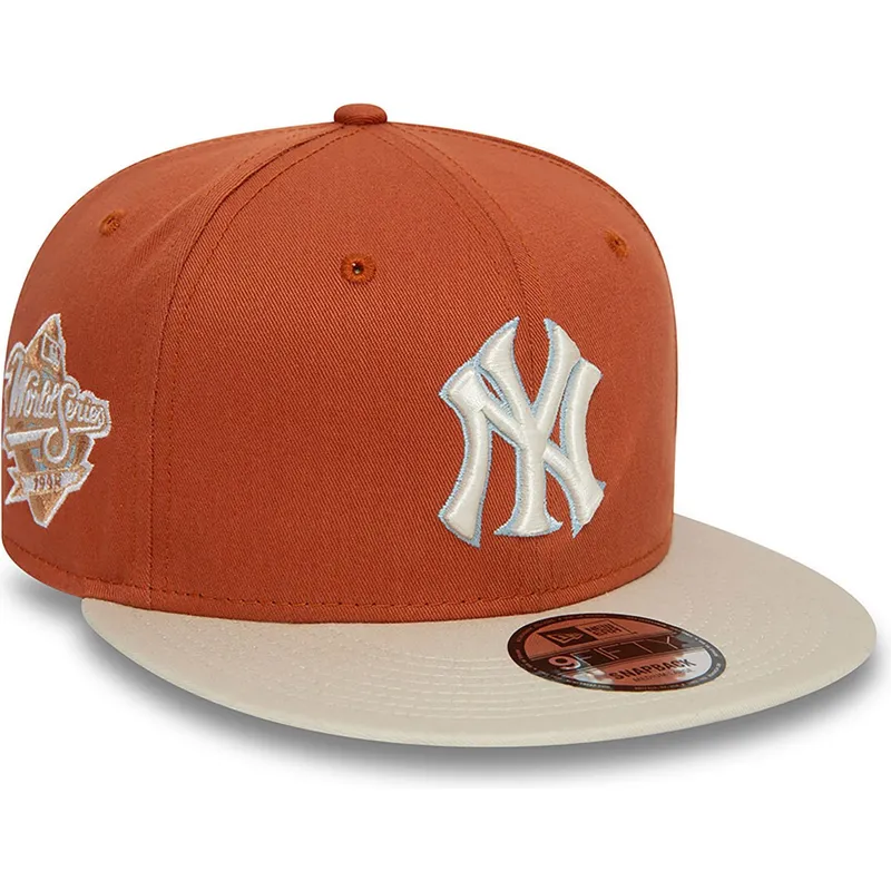 New Era Flat Brim 9FIFTY Patch New York Yankees MLB Brown and Beige ...