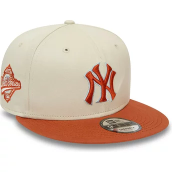 New Era Flat Brim 9FIFTY Patch New York Yankees MLB Beige and Brown Snapback Cap