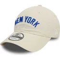new-era-curved-brim-9twenty-wordmark-new-york-yankees-mlb-beige-adjustable-cap