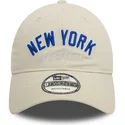 new-era-curved-brim-9twenty-wordmark-new-york-yankees-mlb-beige-adjustable-cap