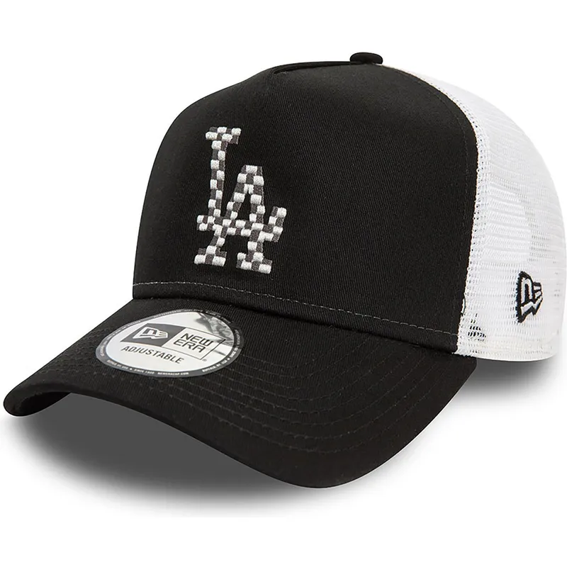 New Era Los Angeles Dodgers 9forty A Frame Adjustable Trucker Cap MLB Spraycamo Ripstop Olive/Black - One-Size