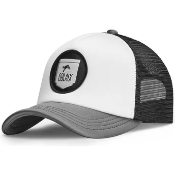 Oblack Classic White, Black and Grey Trucker Hat